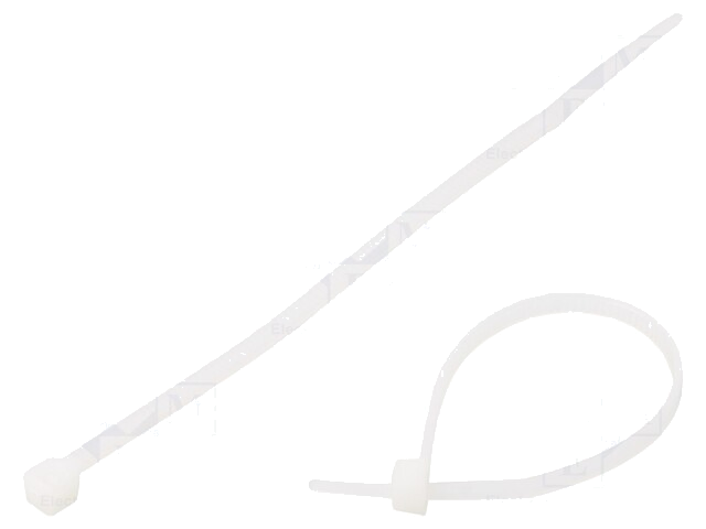 Kabelbinder; L: 100mm; W: 2,5mm; polyamide; 80N; natuurlijk; 100st. Kabelbinder; L: 100mm; W: 2,5mm; polyamide; 80N; natuurlijk; 100st.